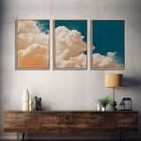 Cloud Wall Art Triptych 3 Piece Set Blue Wall Art Abstract Art Print Minimalist Wall Ar Indigo Art Maximalist Deco Sky Wall Art Sky Print