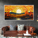 Abstract Nature Fall Wall Art, Fall Home Decor, Autumn Wall Art, Fall Leaves, Farmhouse Fall Decor, Canvas Wall Art, Panoramic Art