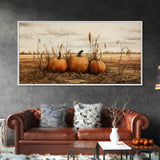 Autumn Wall Art, Pumpkin Decor, Farm Wall Art, Canvas Print, Wall Hanging, Panoramic Art, Farmhouse Wall Decor, Housewarming Gift, RV Decor