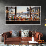 Bar Wall Decor, Winter Wall Print, Canvas Print, Wall Hanging, Panoramic Art, Home Bar Decor, Newlywed Gift, Tiny House Decor, Room Decor