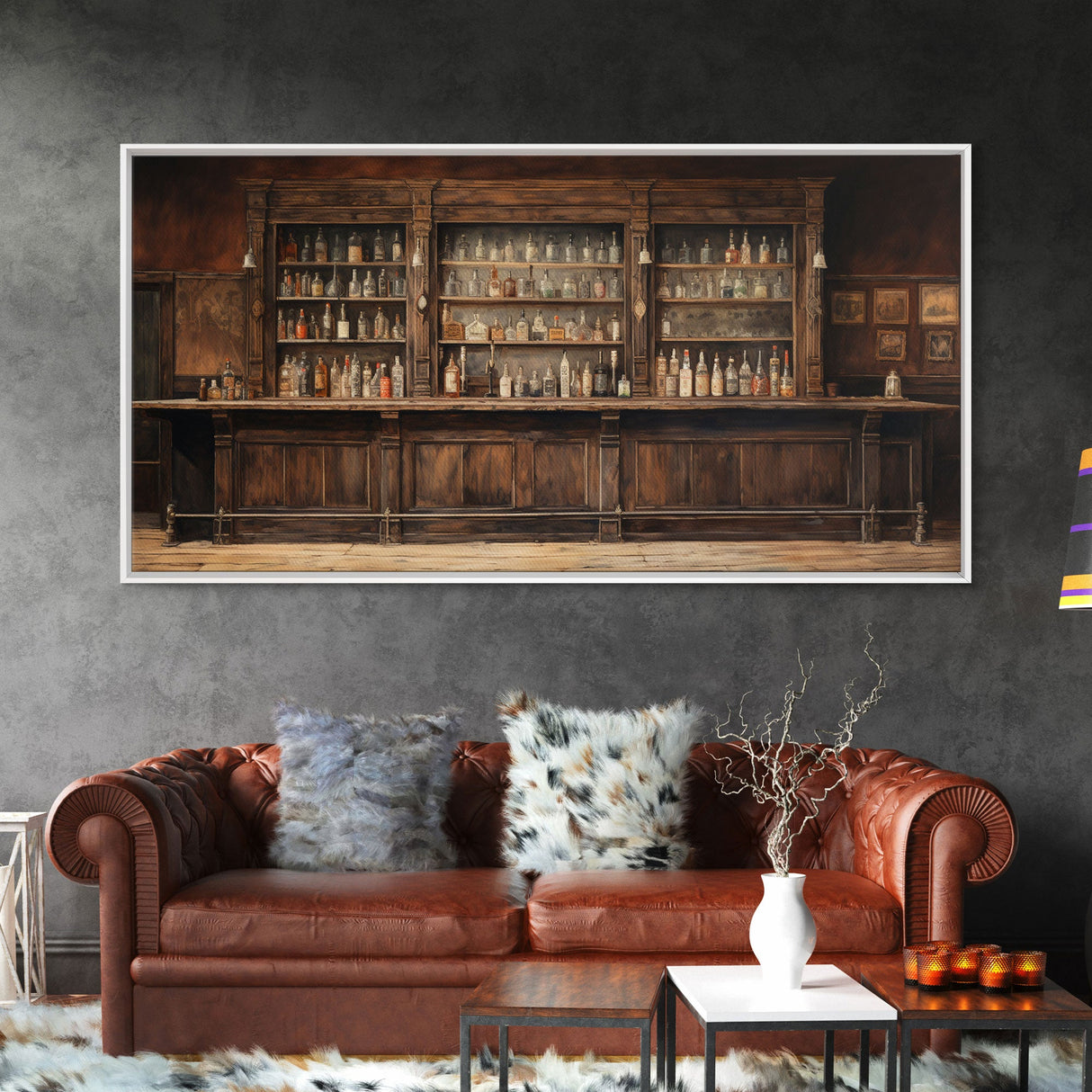 Tavern, Saloon Wall Art, Bar Decor, Prohibition Wall Art, Canvas Print, Wall Hanging, Panoramic Art, Rustic Wall Decor, Housewarming Gift