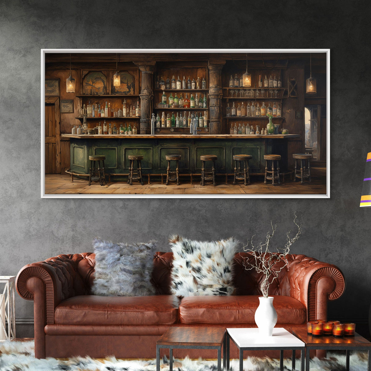 Tavern Art, Prohibition Wall Art, Canvas Print, Saloon Wall Art, Wall Hanging, Panoramic Art, Bar Decor, Country Home Decor, Client Gift