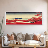 Mt. Fuji Panoramic Art, Framed Canvas Print, Japanese Style Art, Japanese Traditional Art, Wall Art Japanese, Japanese Art Print Canvas