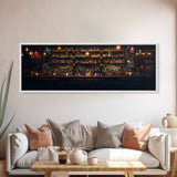 Panoramic Bar Wall Art, Vintage 19th Century Bar Wall Art, Framed Canvas Print, Bar Cart Art, Bar Wall Art, Bar Art Prints, Antique Bar Art