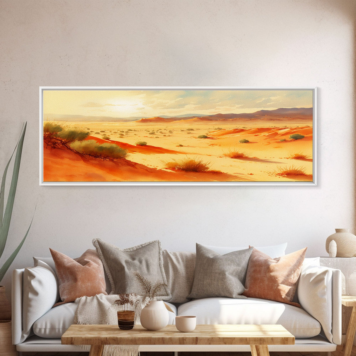 Panoramic Canvas Print of Desert Landscape at Sunset - Perfect for Living Room, Bedroom, or Office Decor, Western Decor, Wild West