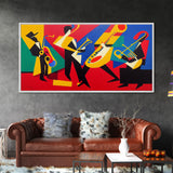 Music wall art, jazz oil painting print, framed canvas print, music gift, jazz club decor, extra large music art, abstract music