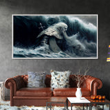 Poseidon god Framed canvas, Greek ancient decor, Mythology art, Ancient Rome print Ocean art, Neptune wall art Gamer Gift