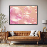 Pink Bathroom Wall Decor, Pink Bubbles Abstract Wall Art Print, Bubbles Print, Pink Nursery Wall Art, Bubbles Nursery Art Print Framed Art