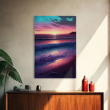 Large Coastal Wall Art Large Sunset Beach Framed Canvas Print Seascape Sky And Sea Beach Scene Art Ocean Beach Sky Art Decor