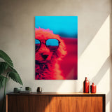 Red Poodle In Sunglasses Wall Print, Abstract Art, Dog Portrait, Dog Art Print, Framed Wall Art, Framed Canvas, Wall Print, Wall Canvas