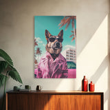 German Shepherd Pink Suit Wall Print, Animal Wall Art, Dog Portrait, Dog Art Print, Framed Wall Art, Framed Canvas, Wall Print, Wall Canvas