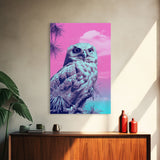 Wildlife Art, White Owl Wall Print, Animal Art Print, Pink Art, Bird Wall Art, Framed Wall Art, Framed Canvas, Wall Print, Wall Canvas