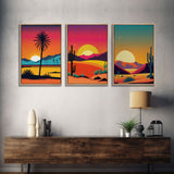 Desert Canvas Prints, Nature Prints Wall Art Set, Framed Canvas Prints Wall Decor, 3 Piece Wall Art Set, Southwestern Decor, Original Art