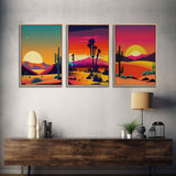 Desert Canvas Prints, Nature Prints Wall Art Set, Framed Canvas Prints Wall Decor, 3 Piece Wall Art Set, Southwestern Decor, Trendy Art