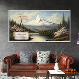 Mount Hood, Oregon Mountains, Travel Poster Wall Art, Framed Canvas Print, American Mountains, Mountain Landscape Painting