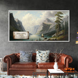 Mount Powell, Rocky Mountains, Travel Poster Wall Art, Framed Canvas Print, American Mountains, Mountain Landscape Painting