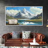 Mount Saint Elias, Yukon Mountains, Travel Poster Wall Art, Framed Canvas Print, American Mountains, Mountain Landscape Painting