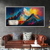 Churen Himal, Travel Poster Wall Art, Framed Canvas Print, Mountain Art, Mountain Landscape Painting