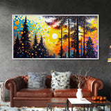 Pines Art, Framed Canvas Print, Pines Landscape, Abstract Art, Seven Pines, Pine Tree Painting, Canvas Art, Pine Tree Canvas