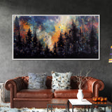 Forest Fire Abstract, Forest Landscape Wall Art, Framed Canvas Print, Pine Tree Canvas, Pine Tree Artwork, Pine Tree Canvas Art, Wall Decor