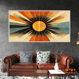 Abstract Midcentury Modern Sunburst, Canvas Print, Art Deco Style wall art, sun with sun rays, sun burst, boho style, ready to hang