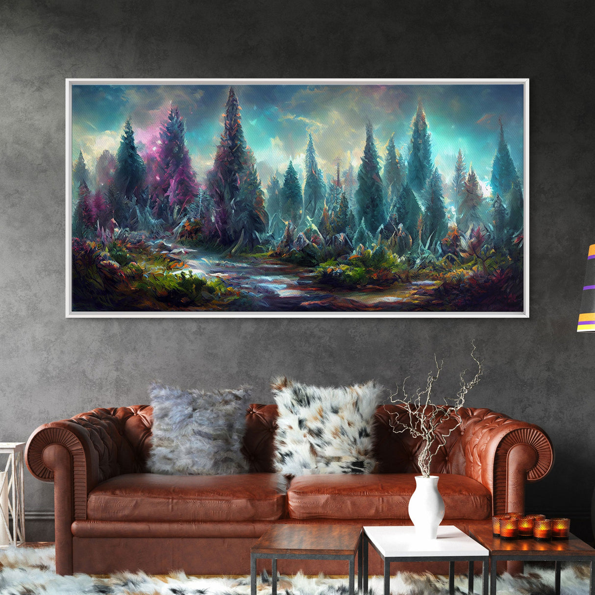 Trippy wall art canvas print, psychedelic wall art, Panoramic nature landscape wall art, fantasy art