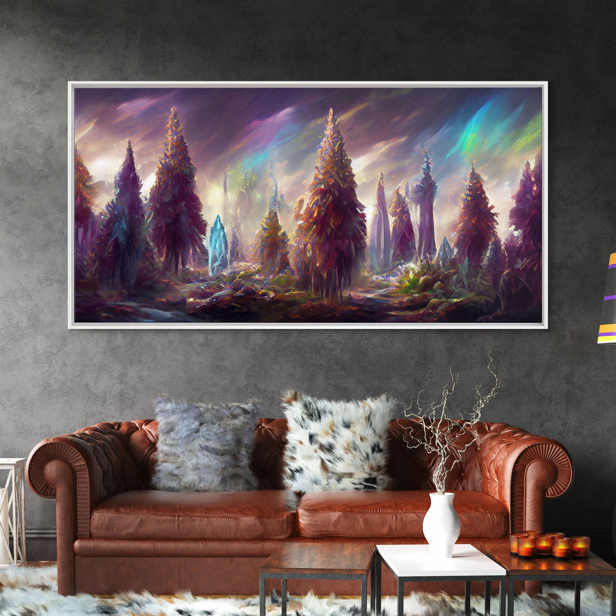 Psychedelic wall art canvas print, trippy wall art, Panoramic nature landscape wall art, fantasy art