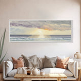 Panoramic Ocean Beach canvas prints Sea landscape Nautical photo Coastal canvas print Sea wave canvas Extra large wall art  Ready to hang