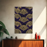 Art Deco Pattern Wall art - Framed Canvas Print - Art Deco - Original painting - Wall art - Office decor - Gold & purple art - Abstract art