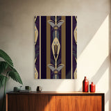 Midcentury Modern Wall art - Framed Canvas Print - Art Deco-  Office decor - Purple & gold art - Ornament art - Abstract art - Geometric art