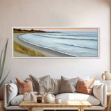 Canvas Beach Wall Art, Seashore, Cove, Minimalist Beach Art, Pastel Beach Wall Art, Beach Scene Art, Panoramic, Wall Art, Canvas Print