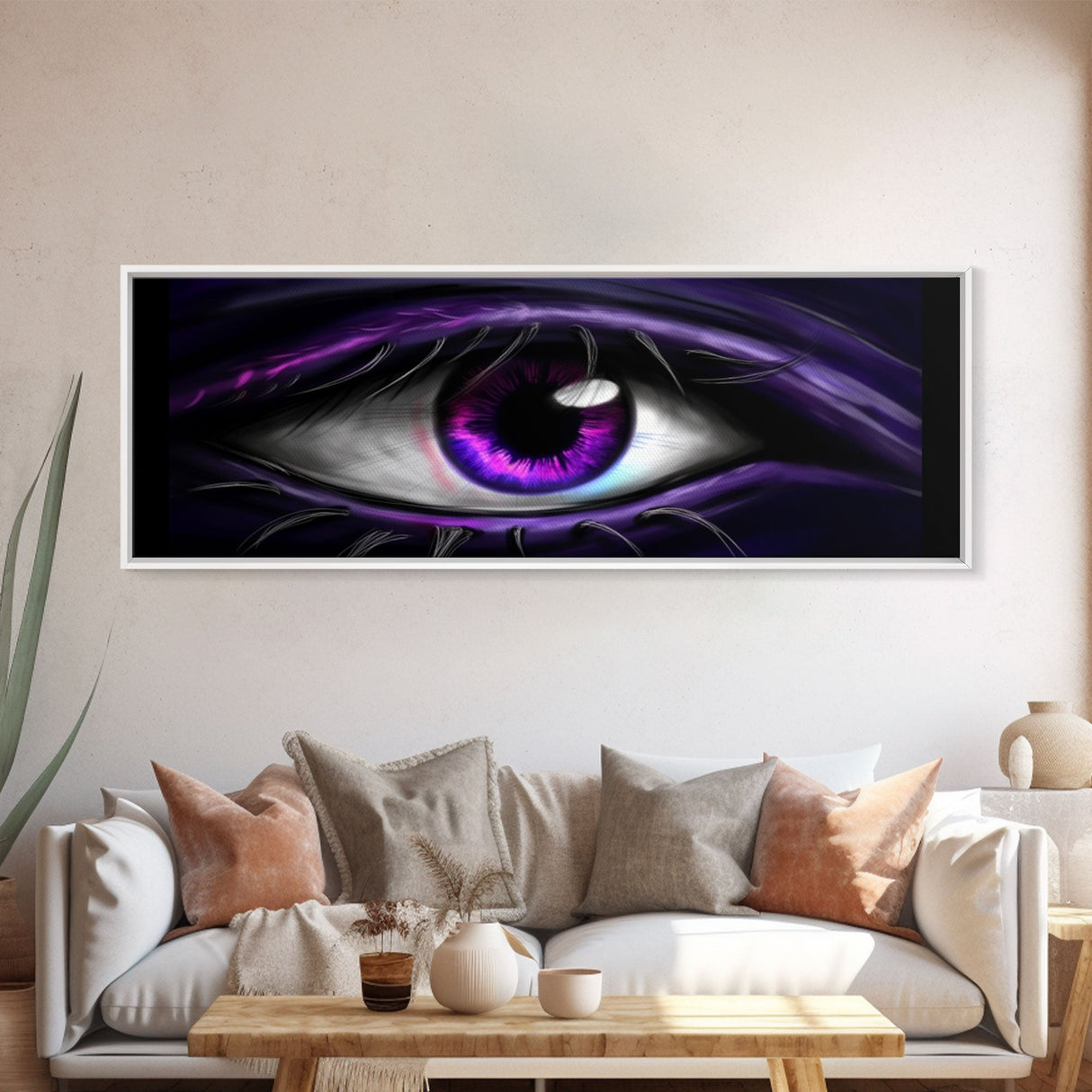 Violet Eye Art Print, Big Eye Art Painting, Canvas Print, Eye Canvas Art, Framed Art Print, Wall Decor, Panoramic, Wall Art, Canvas Print