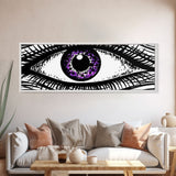 Big Eye Art, Line Art Print, Canvas Print, Eye Canvas Art, Eye Art Original, Framed Art Print, Wall Decor, Panoramic, Wall Art, Canvas Print