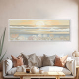 Abstract  Ocean Wall Art Canvas Print, Pastel Beach Wall Art, Seascape Wall Decor, Ocean Waves Wall Art, Panoramic, Wall Art, Canvas Print