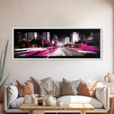 Abstract City Art Print, Abstract Framed Canvas Print, Skyscrapers, Urban Art Wall Decor, Wall Decor, Panoramic, Wall Art, Canvas Print