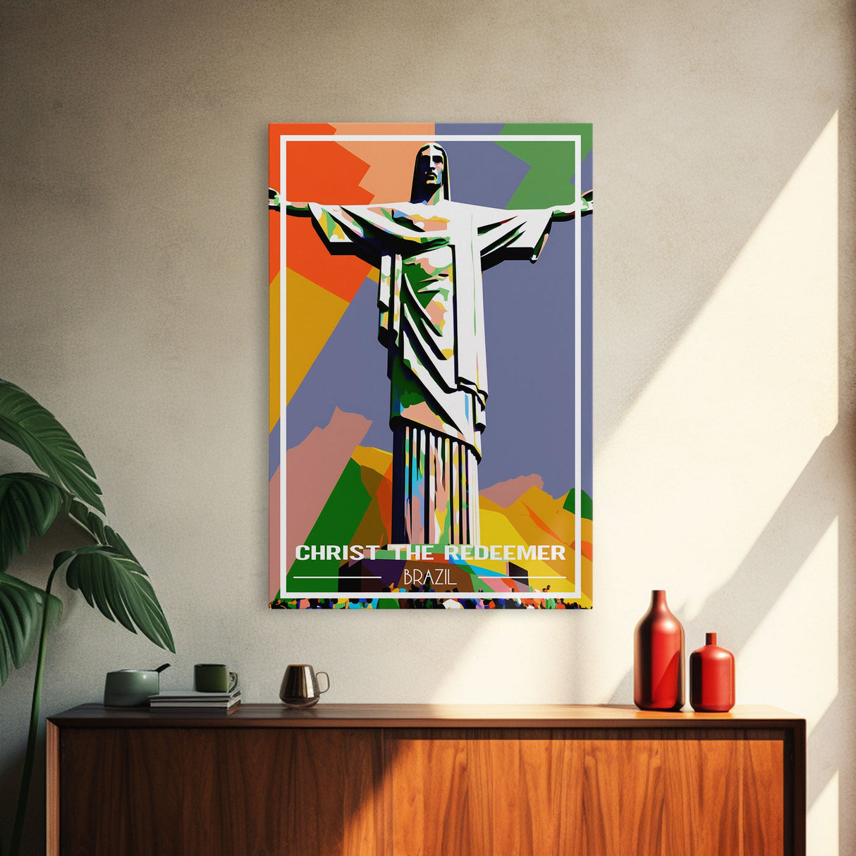 Brazil Travel Poster, Christ The Redeemer, Rio de Janeiro Wall Art, Travel Wall Print, Travel Poster, Travel Wall Art, Canvas Wall Print