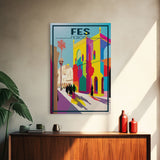 Fes Travel Poster, Morocco Wall Art, Moroccan Art, Morocco Poster, Travel Wall Print, Travel Poster, Travel Wall Art, Canvas Wall Print