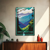 Smoky Mountains Art, North Carolina Wall Print, America Travel Poster, Travel Wall Print, Travel Poster, Travel Wall Art, Canvas Wall Print