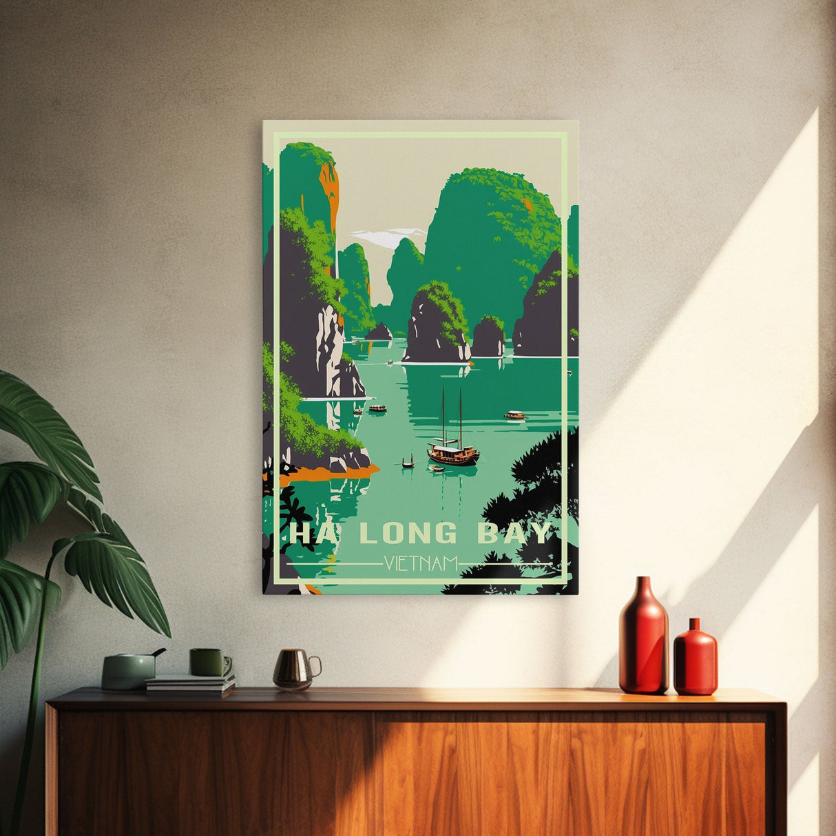 Ha Long Bay Poster, Vietnam Wall Art, Asia Wall Poster, Travel Wall Print, Travel Poster, Travel Wall Art, Canvas Wall Print