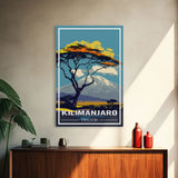 Mount Kilimanjaro Wall Art, African Poster, Tanzania Wall Art, Travel Wall Print, Travel Poster, Travel Wall Art, Canvas Wall Print