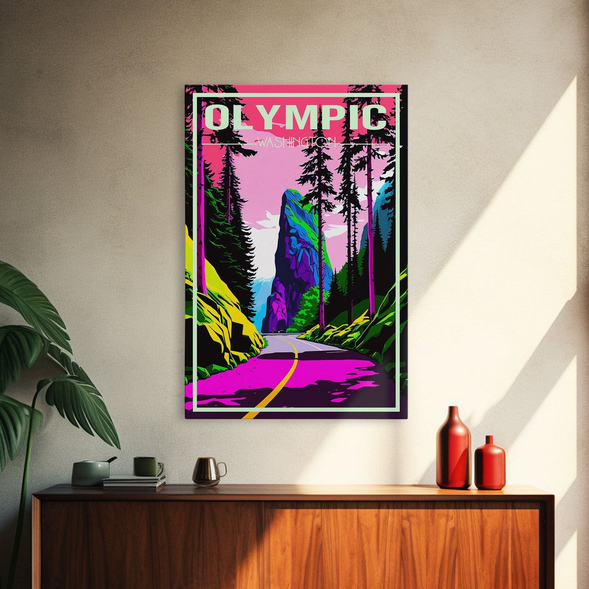 Olympic National Park, America Poster, Washington State, Travel Wall Print, Travel Poster, Travel Wall Art, Canvas Wall Print