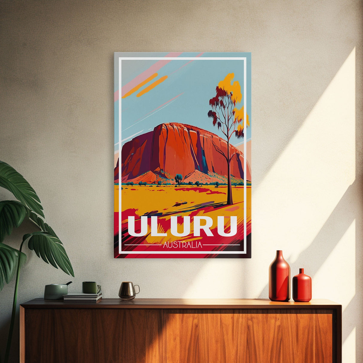 Uluru Wall Art, Red Centre, Australia Poster, Australia Wall Print, Travel Wall Print, Travel Poster, Travel Wall Art, Canvas Wall Print