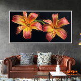 Tropical Hibiscus Flowers Wall Decor, Floral Wall Art, Nature Print, Panoramic Wall Decor, Canvas Print, Wall Art, Framed Canvas Art