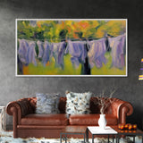 Oil Painting Laundry Wall Art, Laundry Wall Decor, Laundry Room Art, Panoramic Wall Decor, Canvas Print, Wall Art, Framed Canvas Art