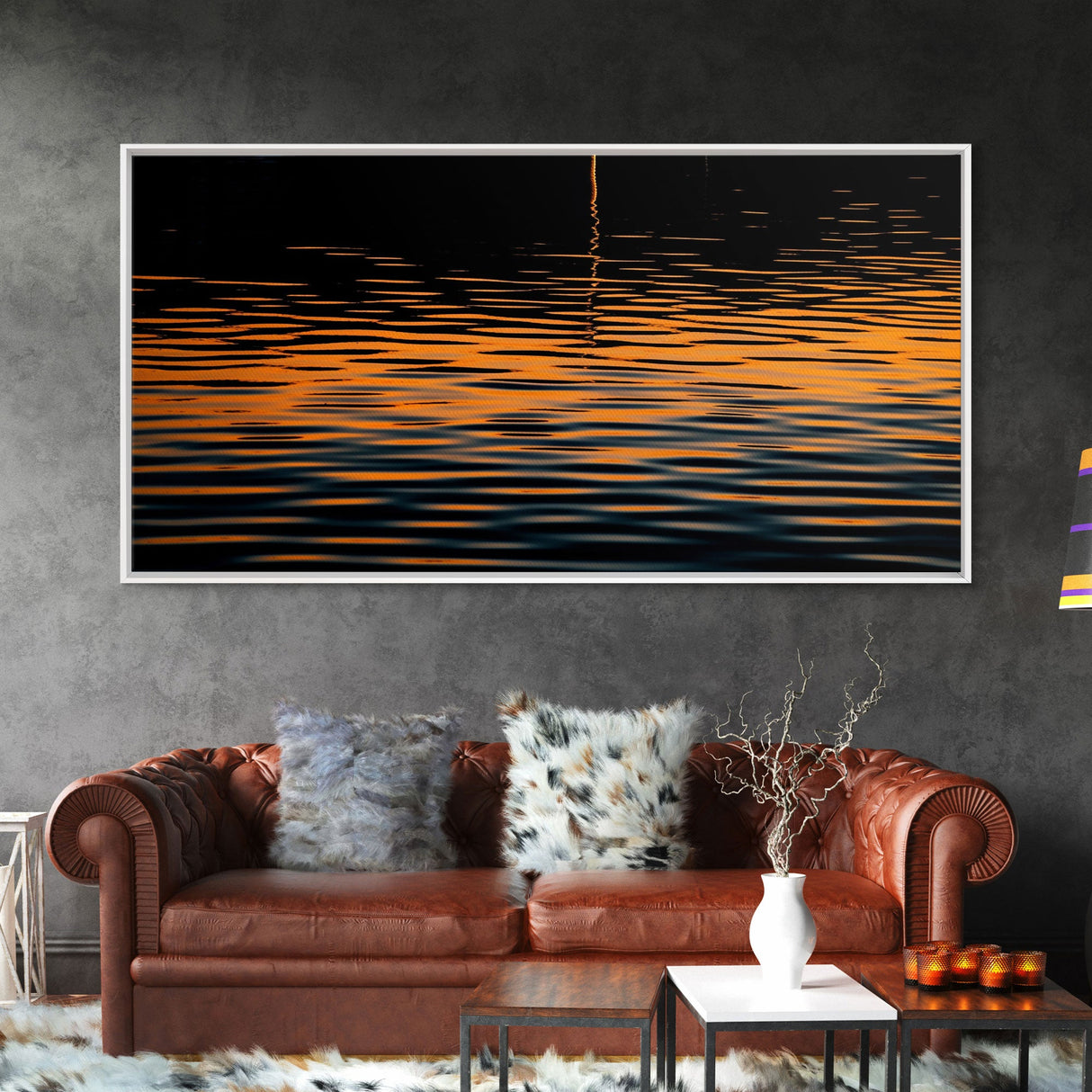 Abstract Wall Art, Ripples Art, Abstract Water Wall Decor, Vibrant Art, Panoramic Wall Decor, Canvas Print, Wall Art, Framed Canvas Art