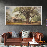 Abandoned House Wall Decor, Rural Wall Decor, Old Farm House Wall Decor, Panoramic Wall Decor, Canvas Print, Wall Art, Framed Canvas Art