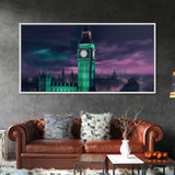 Big Ben Wall Art, London Landscape, Cityscape Wall Art, England Wall Decor, Panoramic Wall Decor, Canvas Print, Wall Art, Framed Canvas Art