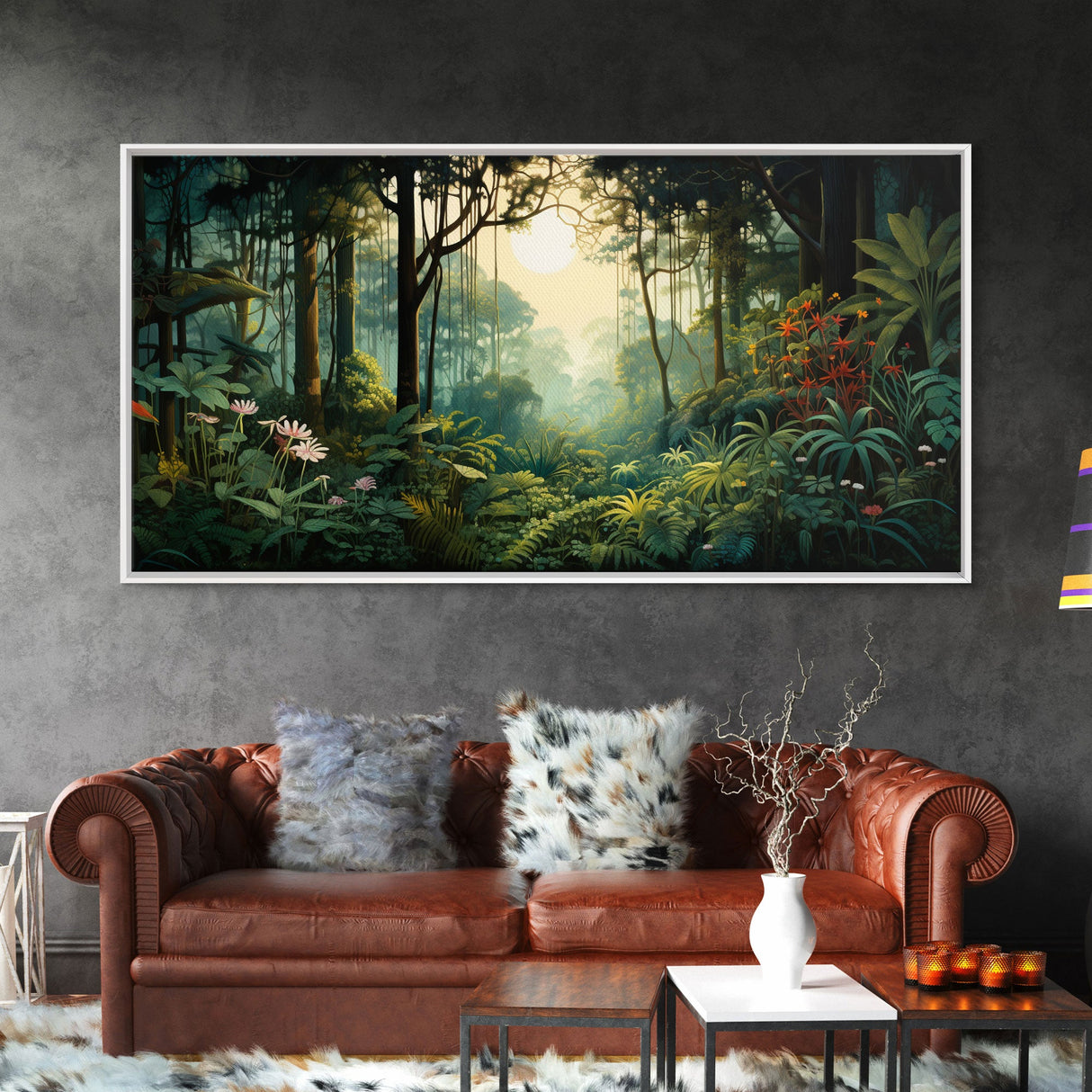 Forest Wall Art, Trees Wall Print, Jungle Wall Art, Panoramic Art, Wall Art, Canvas Art, Landscape Art, Dorm Room Art, Office Decor, Prints