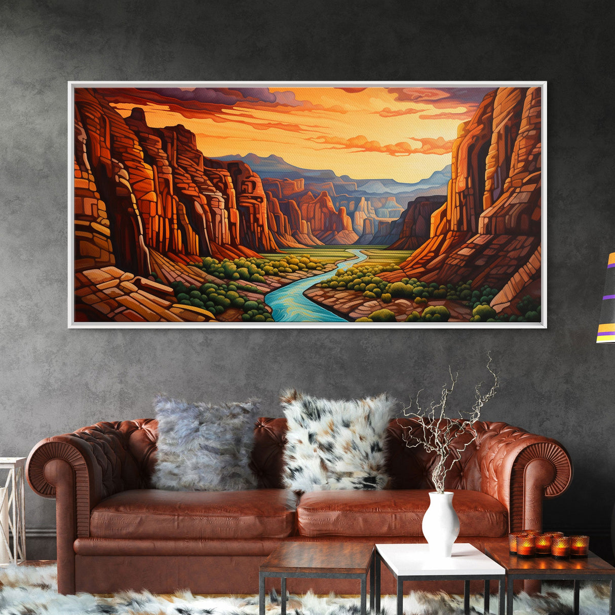 Canyon Wall Art, River Wall Print, Panoramic Art, Wall Art, Canvas Art, Landscape Art, Gift For Him, Rustic Wall Decor, Teen Boy Wall Art