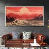 Japanese Art Print, Asian Wall Decor, Sun Wall Art, Ocean Art, Panoramic Art, Wall Art, Canvas Art, Landscape Art, Retirement Gifts, Prints